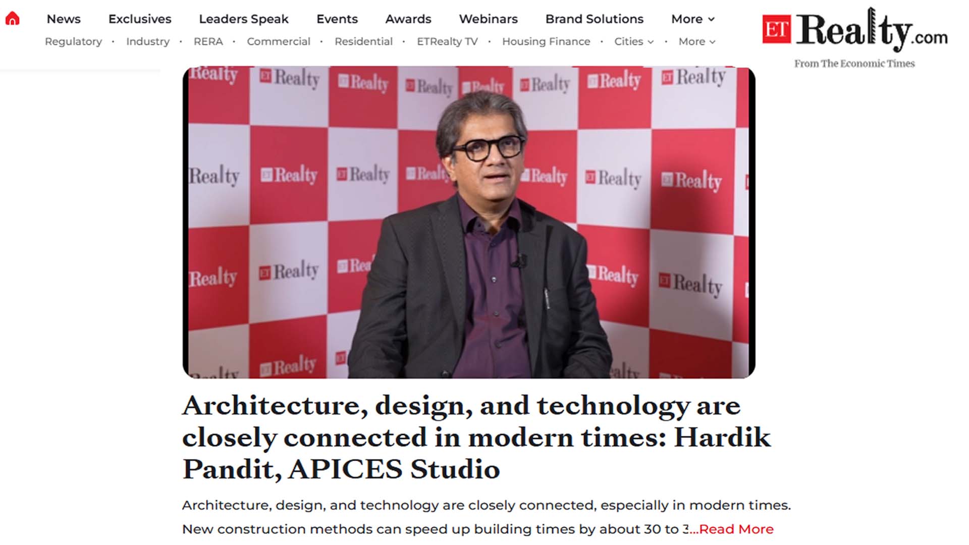 Architecture, design, and technology are closely connected in modern times: Hardik Pandit, APICES Studio